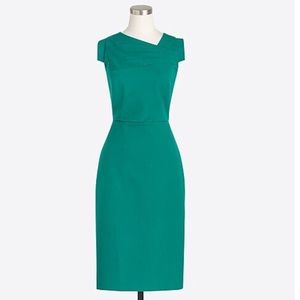 Jcrew green origami sheath dress